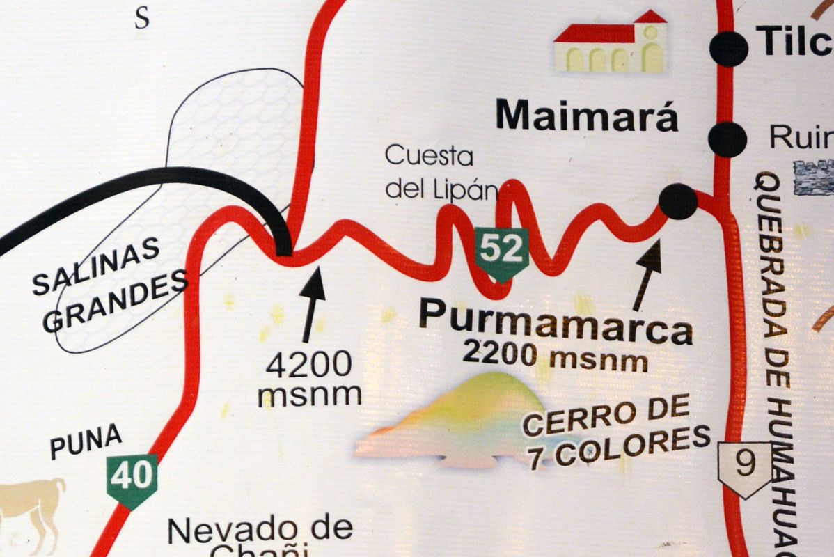 01 Map Showing Road From Purmamarca To Salinas Grandes